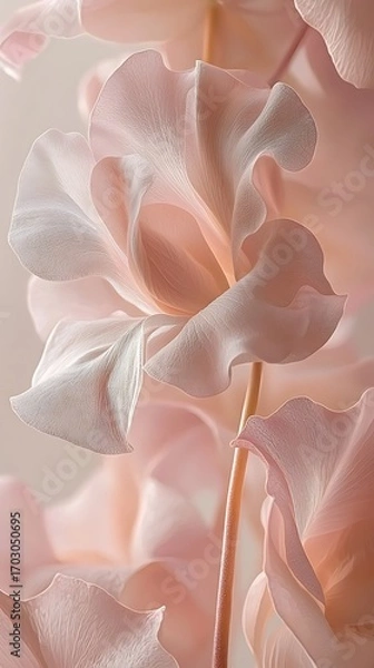 Obraz Delicate Pink Flowers for Close-Up Studio Shot.