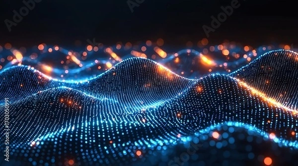 Obraz Digital Waves for Abstract Background. (1)