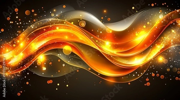 Obraz Golden Wave Energy Abstract Background. (1)