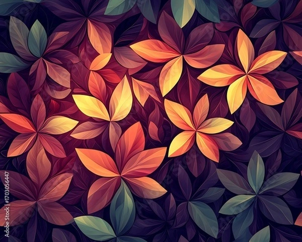 Obraz Autumn Leaves Seamless Pattern.