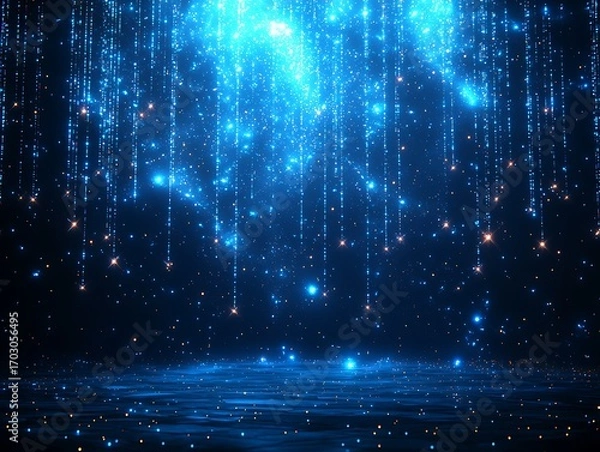 Obraz Blue Light Rain Digital Stage.