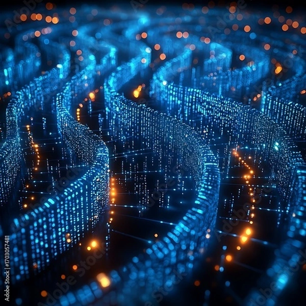 Obraz Digital Flow: Network Data Streams.