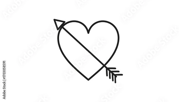 Fototapeta Simple heart with arrow