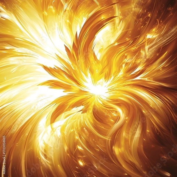 Obraz Golden Energy Burst for Abstract Art.