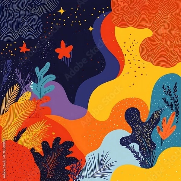 Obraz Cosmic Floral Dreamscape.