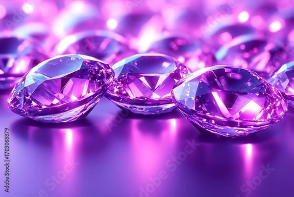 Obraz Purple Diamonds Sparkling for Glimmering Surface.