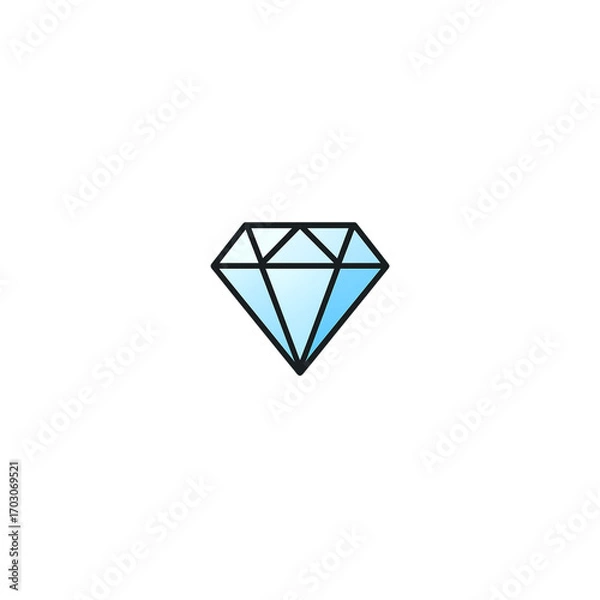 Obraz ダイヤモンドのカラーアイコン、素材、背景なし、イラスト、資料作り、貴金属