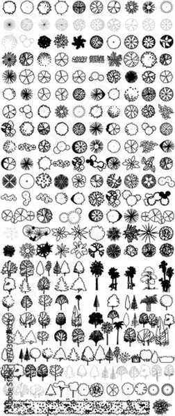 Obraz “2D Vector Tree Collection – Architectural Plans and Elevations for Interior Design”