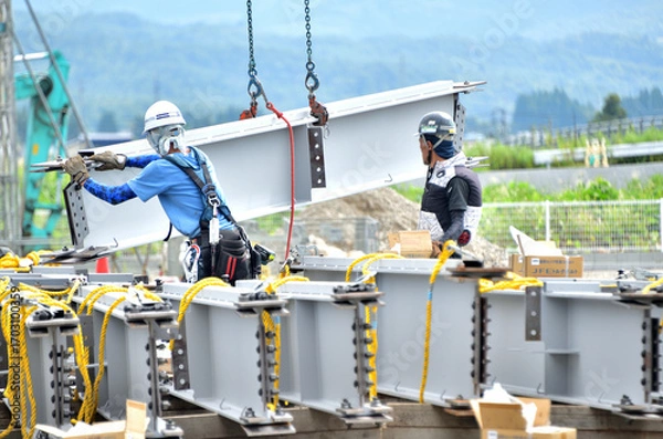 Obraz 建築工事現場で働く男たち