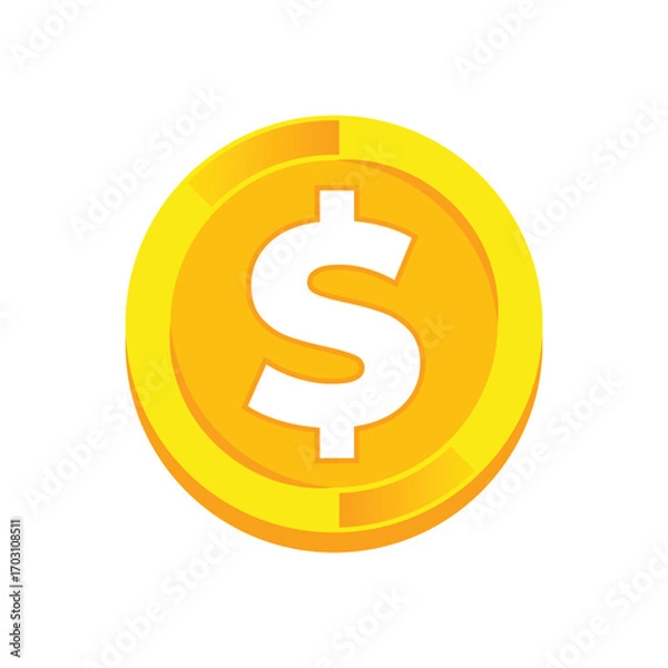 Fototapeta Coin icon logo design fully editable vector template
