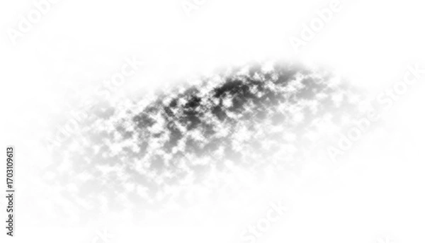 Fototapeta Smoke cloud effect, soft edges, realistic texture, vaporous element, grey shades, transparent background