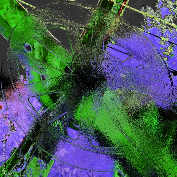 Fototapeta abstract wheel with texture and colour effect