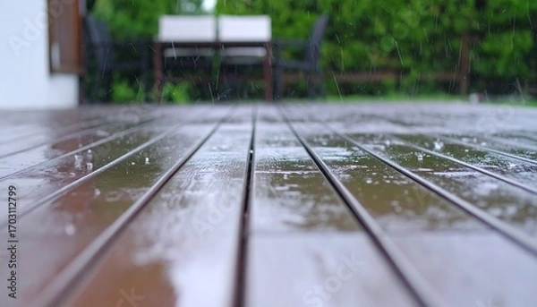 Obraz Rainy patio deck