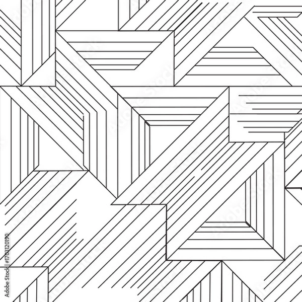 Fototapeta New matchless black line geomectrical pattern design.