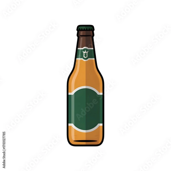 Fototapeta Refreshing Beer Bottle Mockup with Blank Label Perfect for Branding