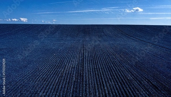 Obraz Dark Blue Field Under a Blue Sky