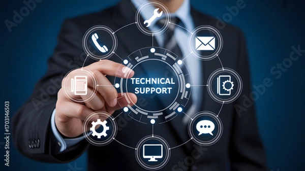 Fototapeta Modern technical support solutions for business success now
