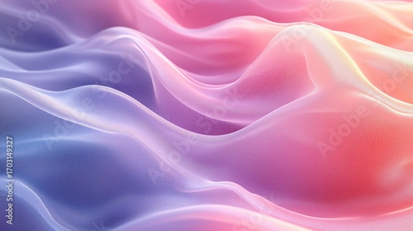 Fototapeta Abstract Fluid Canvas: A serene display of abstract flowing forms in gradients of purple and pink, the image a testament to organic design, fluidity, and visual peace.