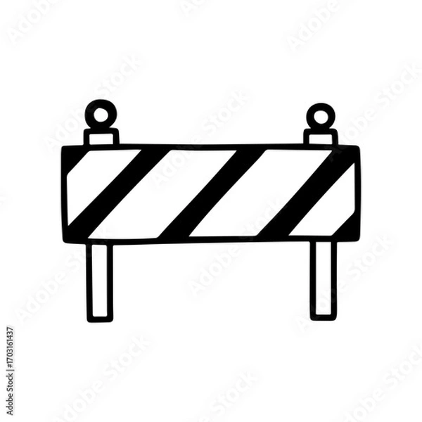 Obraz Barricade doodle vector icon