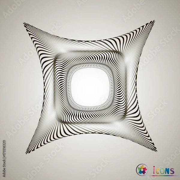 Fototapeta Black and white spiral abstract halftone dots background. Vector illustration