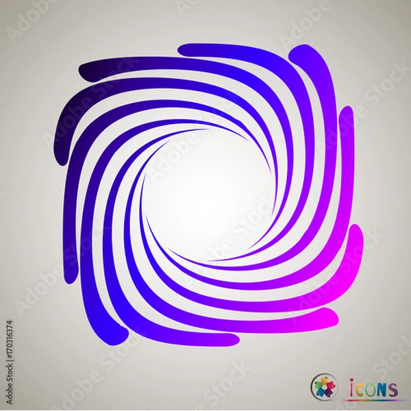Fototapeta Black and white spiral abstract halftone dots background. Vector illustration