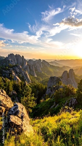 Obraz Mountain vista at sunset