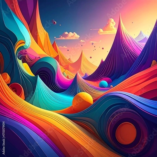 Obraz Colorful, abstract landscape
