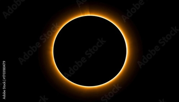 Fototapeta Dramatic Solar Eclipse with Corona Effect in Black Sky Background
