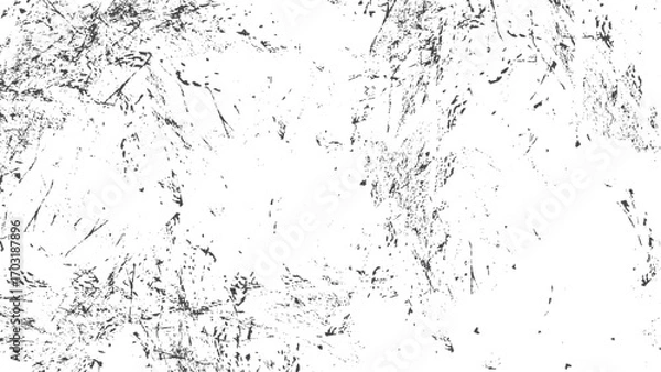 Fototapeta Black and white abstract grunge texture vintage old surface with cracks and chips. Grunge urban background texture with scratches cracks and distressed vintage effect. 