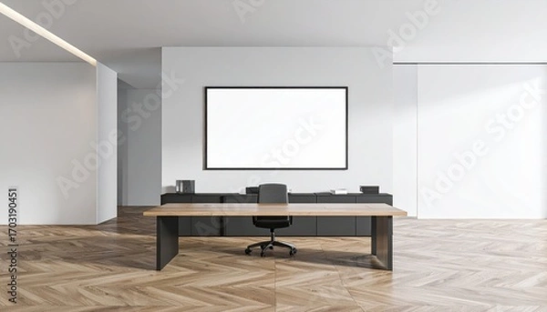 Obraz Modern Office Interior with Minimalist Design and Spacious Layout