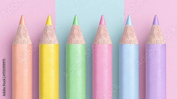 Obraz colored pencils on colorful background