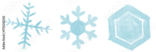 Obraz クレヨンタッチのラフな雪の結晶セット