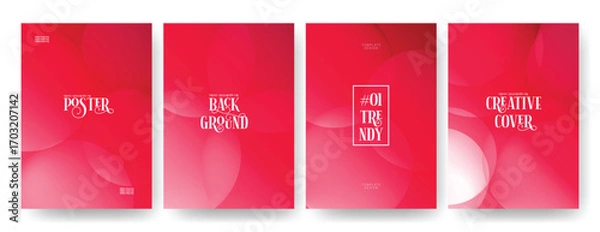 Fototapeta Modern gradient poster background set with minimalist abstract summer and spring cover templates, stylish creative design for advertising, flyer, card, social media banner and seasonal promotion