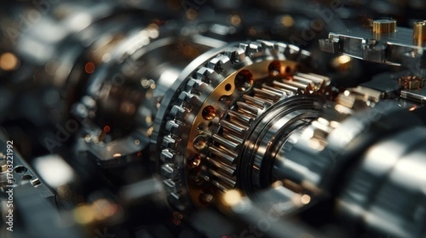 Fototapeta close up of an old watch mechanism