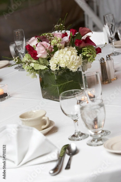 Fototapeta dining table set for a wedding or corporate event