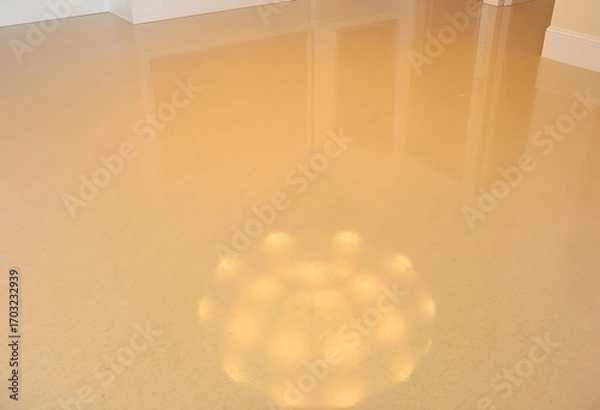 Fototapeta Flood Damage: Submerged Interior with Light Reflection