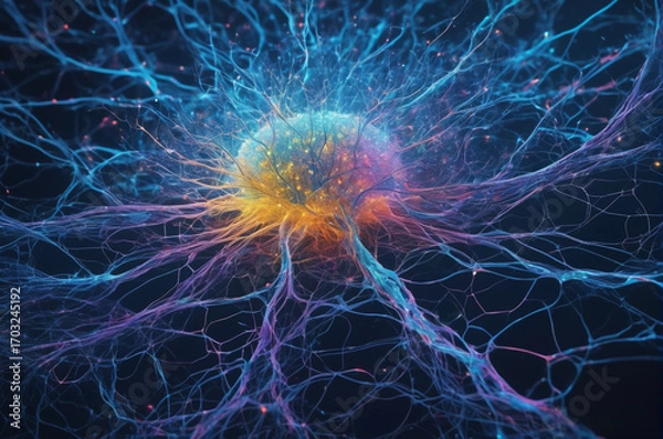 Fototapeta Neural Network Energy Core. Generative AI.