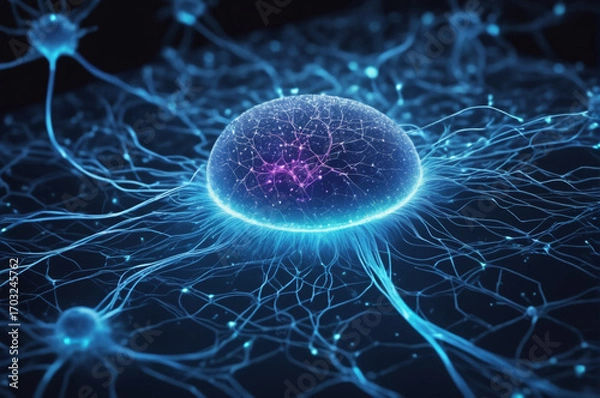 Fototapeta Neural Energy Network. Generative AI. 