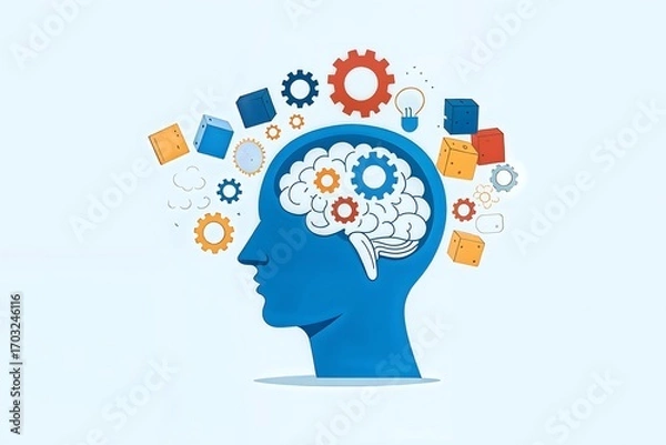 Obraz Creative Mind: Gears, Ideas, Innovation - Abstract Concepts