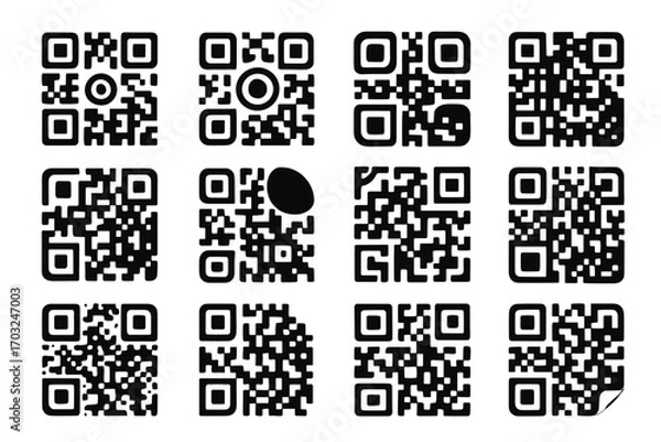 Obraz Edge frame icon embossed border backdrop vector designed center qr code