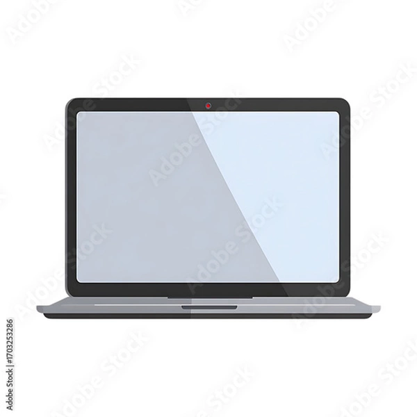 Obraz Grey laptop computer with a blank screen on transparent background