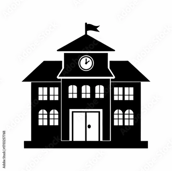 Fototapeta Vector Icon of school building, student building, school building