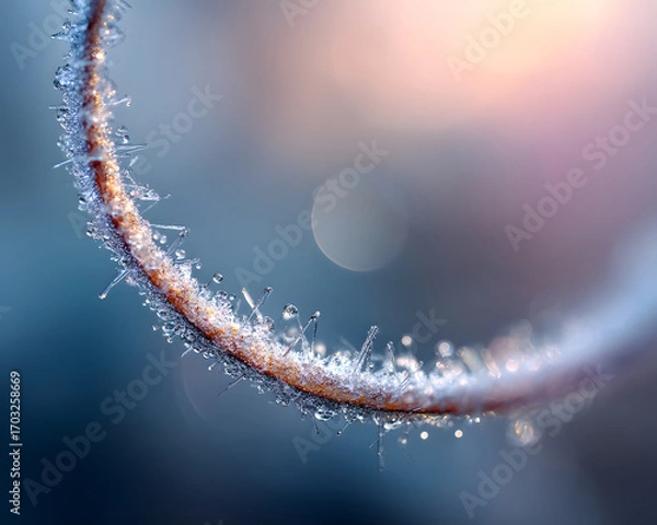 Fototapeta A shimmering loop of ice crystals captures the ethereal beauty of winter, evoking feelings of tranquility and wonder.