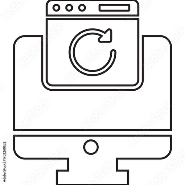 Fototapeta Computer icon, monitor icon, 