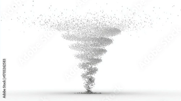 Fototapeta Abstract tornado vortex on white background