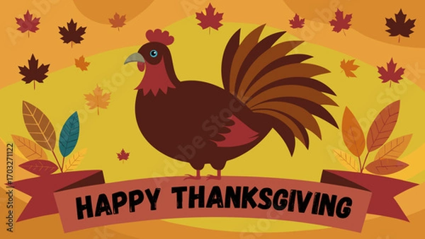 Fototapeta Happy Thanksgiving Autumn Vector Background Design for Celebration