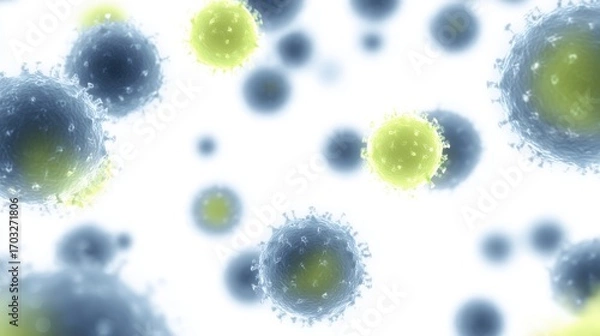 Fototapeta Abstract representation of blue and yellow cells