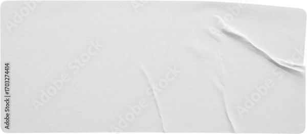 Fototapeta Blank white paper sticker label isolated on white background