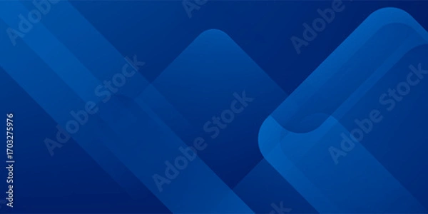Fototapeta Abstract blue background with glowing geometric lines. Modern blue gradient square shape design. Futuristic technology concept. Suit for brochure, corporate, website, poster, banner, cover modern