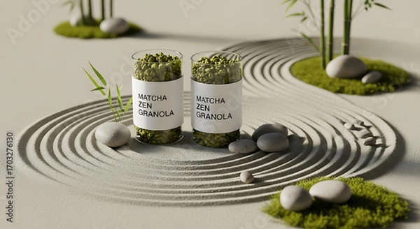 Obraz zen stones with green leaves